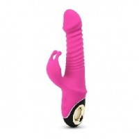 Wiggly Rabbit Vibe, 9 Rabbit Ear Clitoral Vibrating Functions & 5 Thrusting/Wiggling Functions on Shaft, PINK